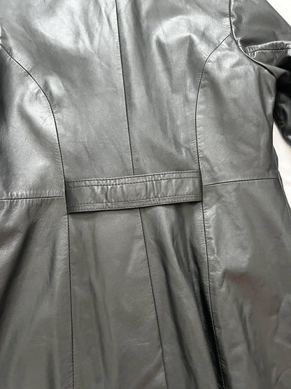 90s black leather jacket, Size S-M