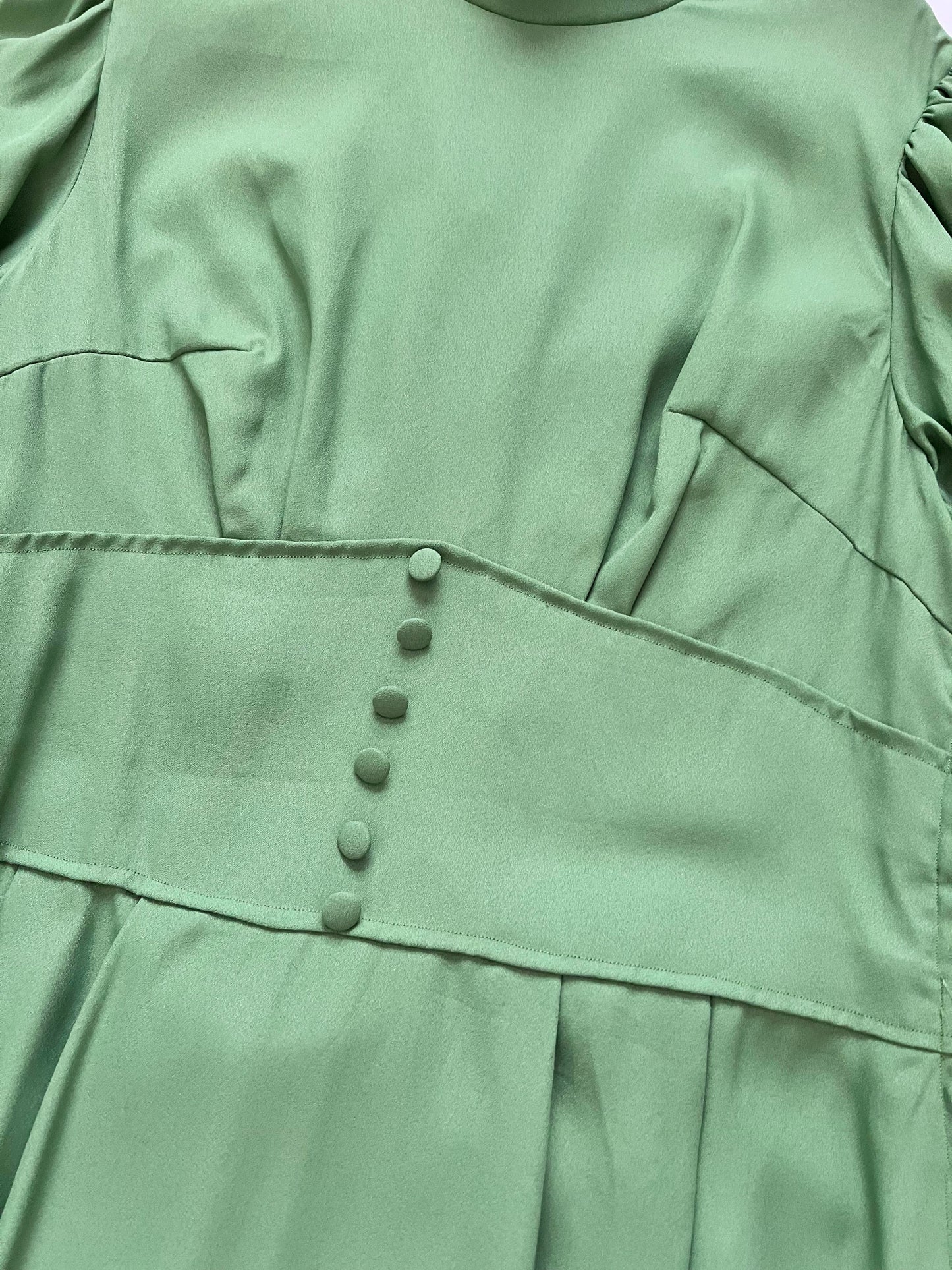 70s green Victorian inspired maxi dress, Size M
