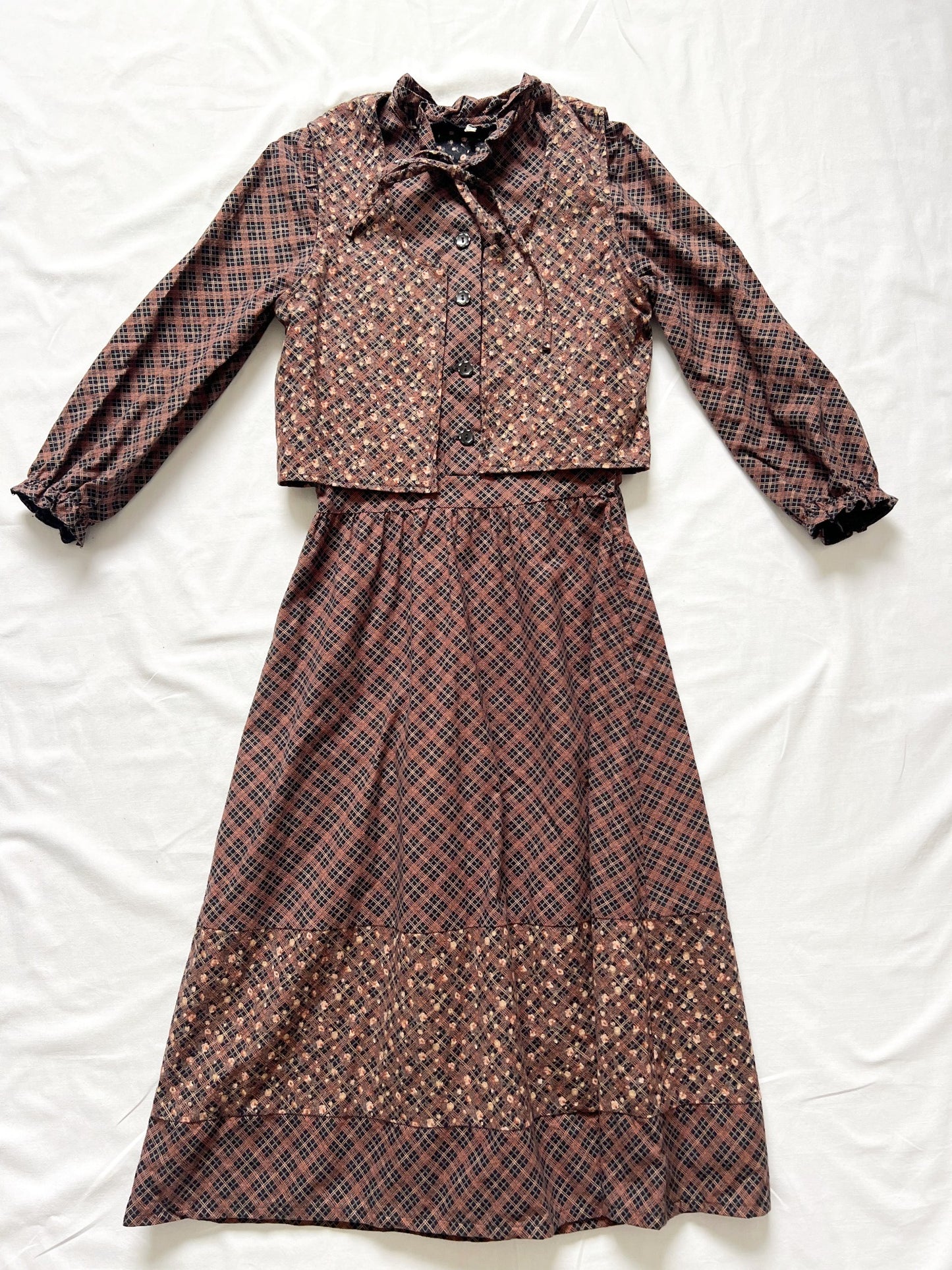 Brown 70's dress, Size XXS-XS