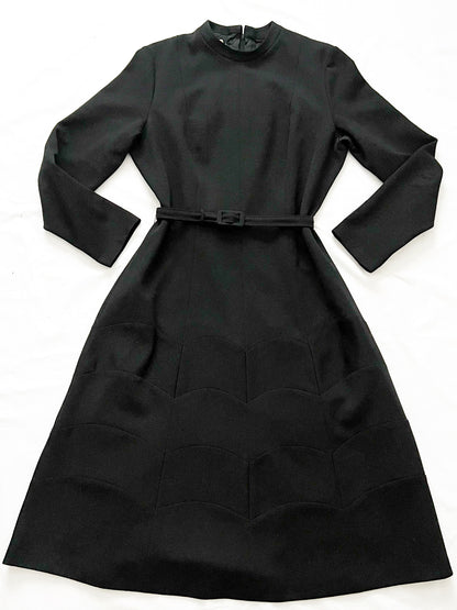 Black scalloped pattern dress, Size L