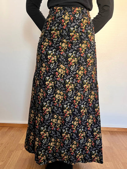 70s corduroy flower skirt, Size S