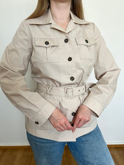 Beige short trench coat, Size S-M