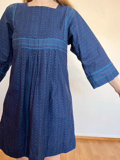 70s Marimekko Mila blue dress, Size S