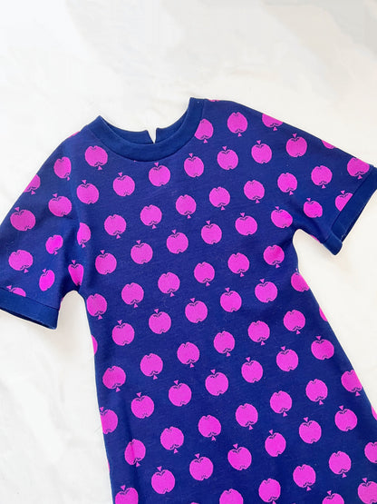 70s purple apple dress, Size S