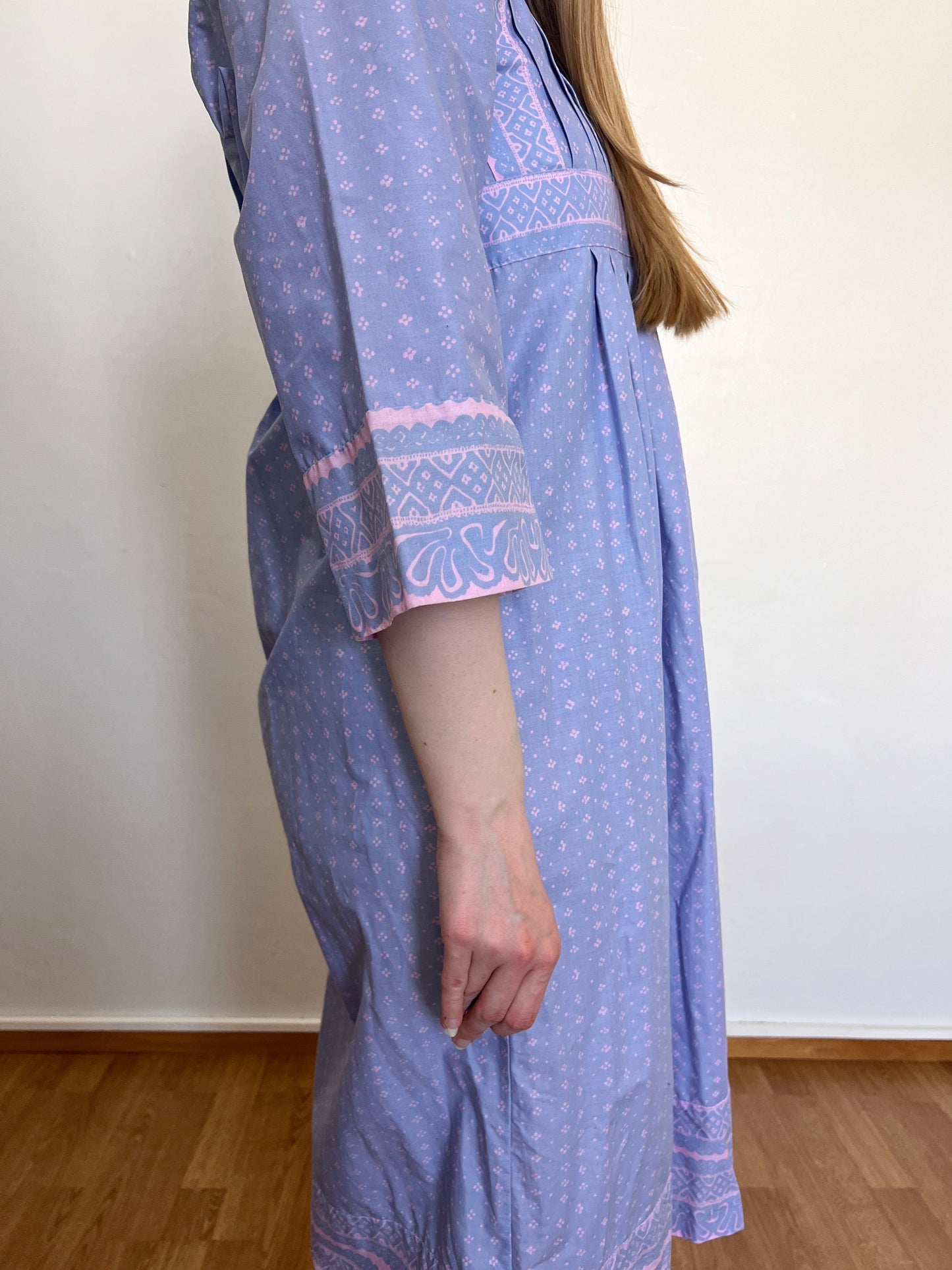 70s Marimekko purple and pink Mila dress, Size XS