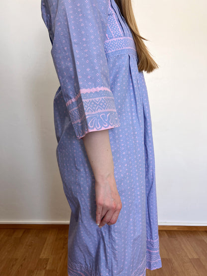70s Marimekko purple and pink Mila dress, Size XS