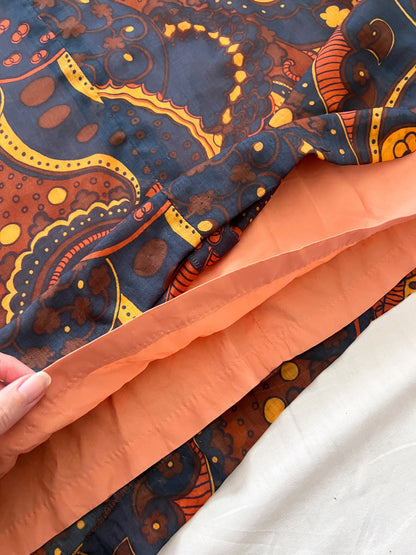 70s floral and paisley dress, Size S