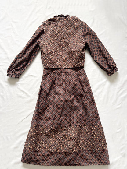 Brown 70's dress, Size XXS-XS