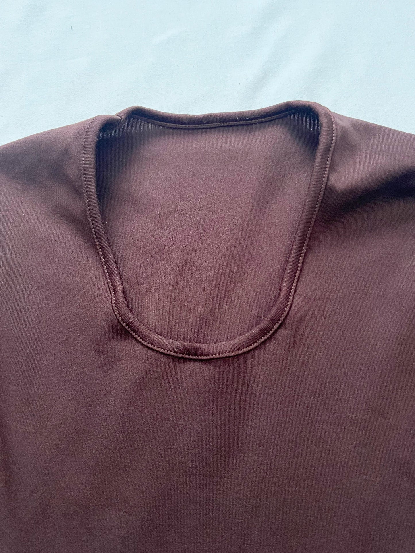 70s brown lace detail top, Size XS-S