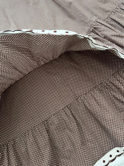 70s Pia & Paula brown and white polka dot maxi skirt, Size XS