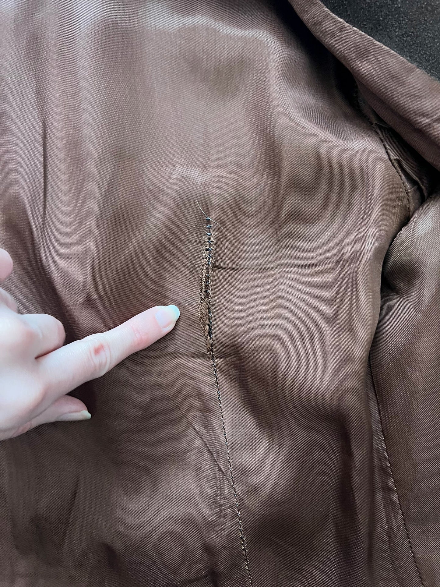 70s dark brown suede jacket, Size XS