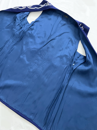 60s long blue vest, Size L