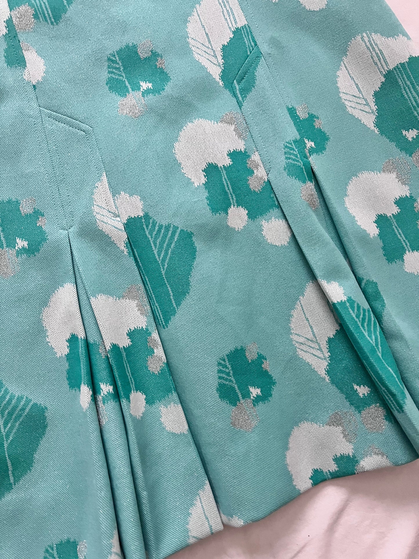 70s turquoise sleevless dress, Size L