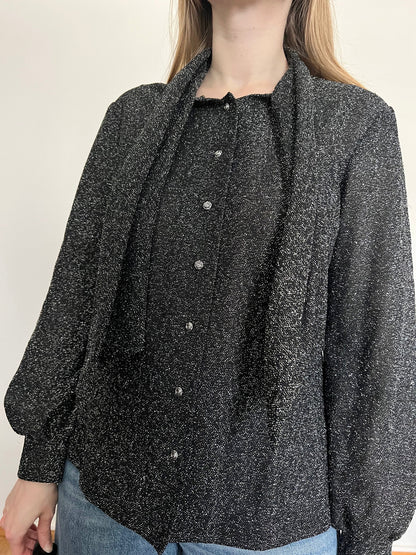 70s glittery blouse, Size L