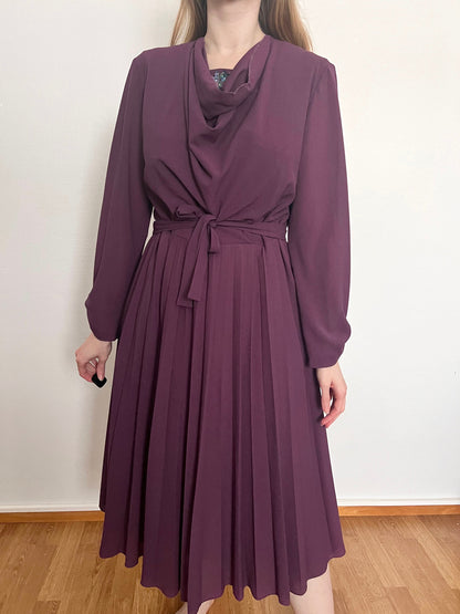 70s purple cowl and sequins dress, Size L
