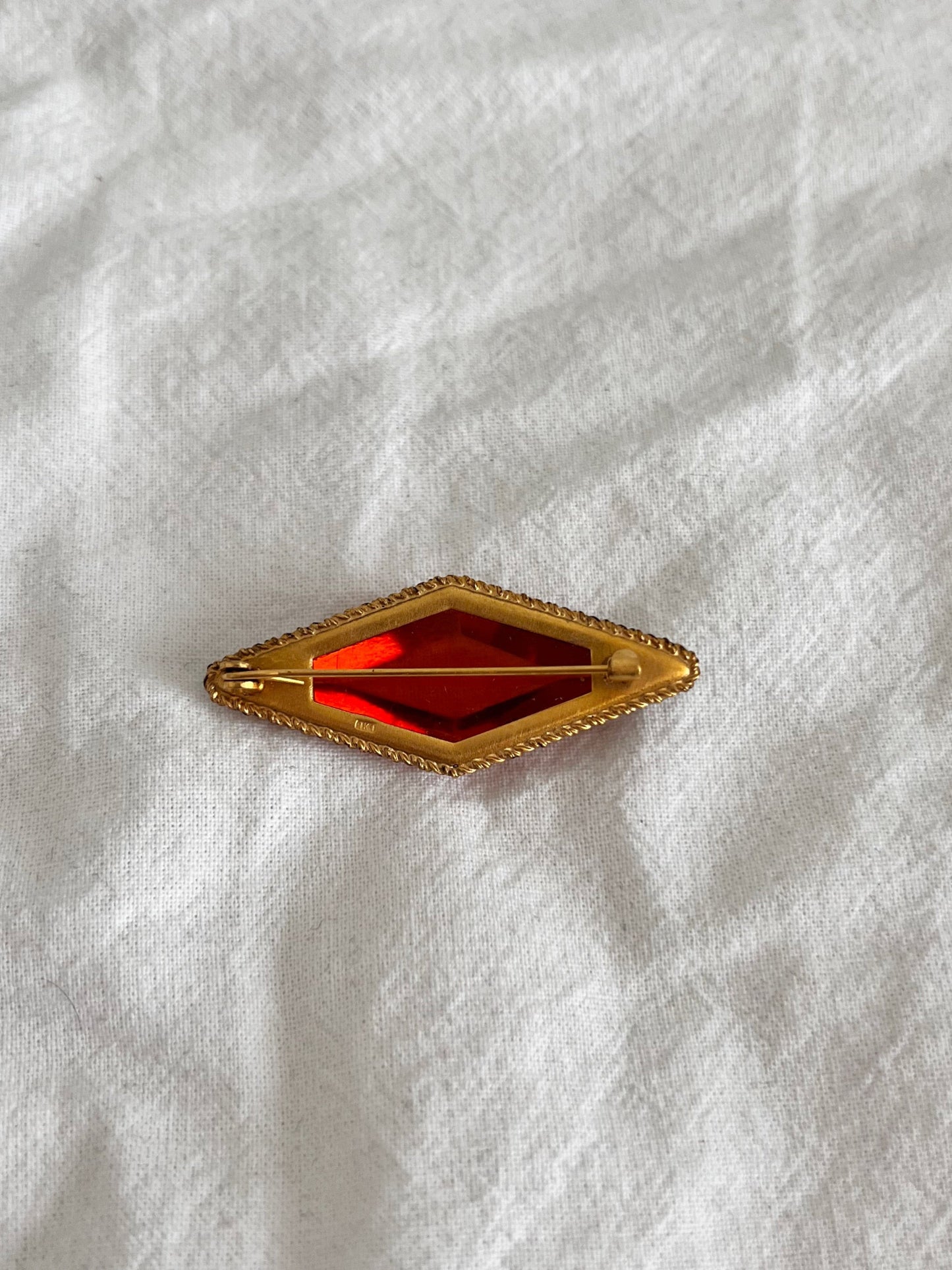 70s amber brooch