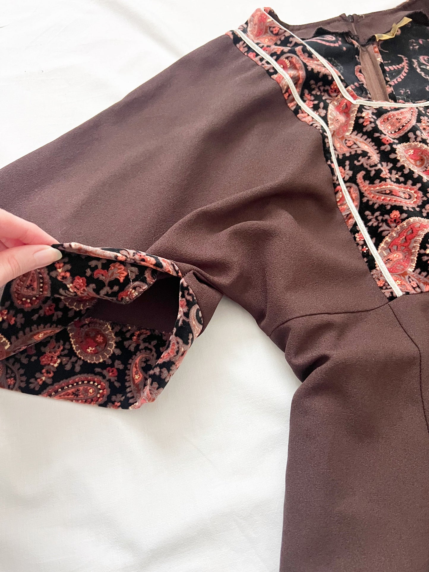 60s brown dress, Size S-L