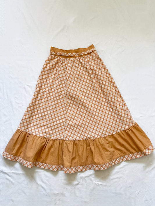 Orange gingham skirt, Size XXS-XS