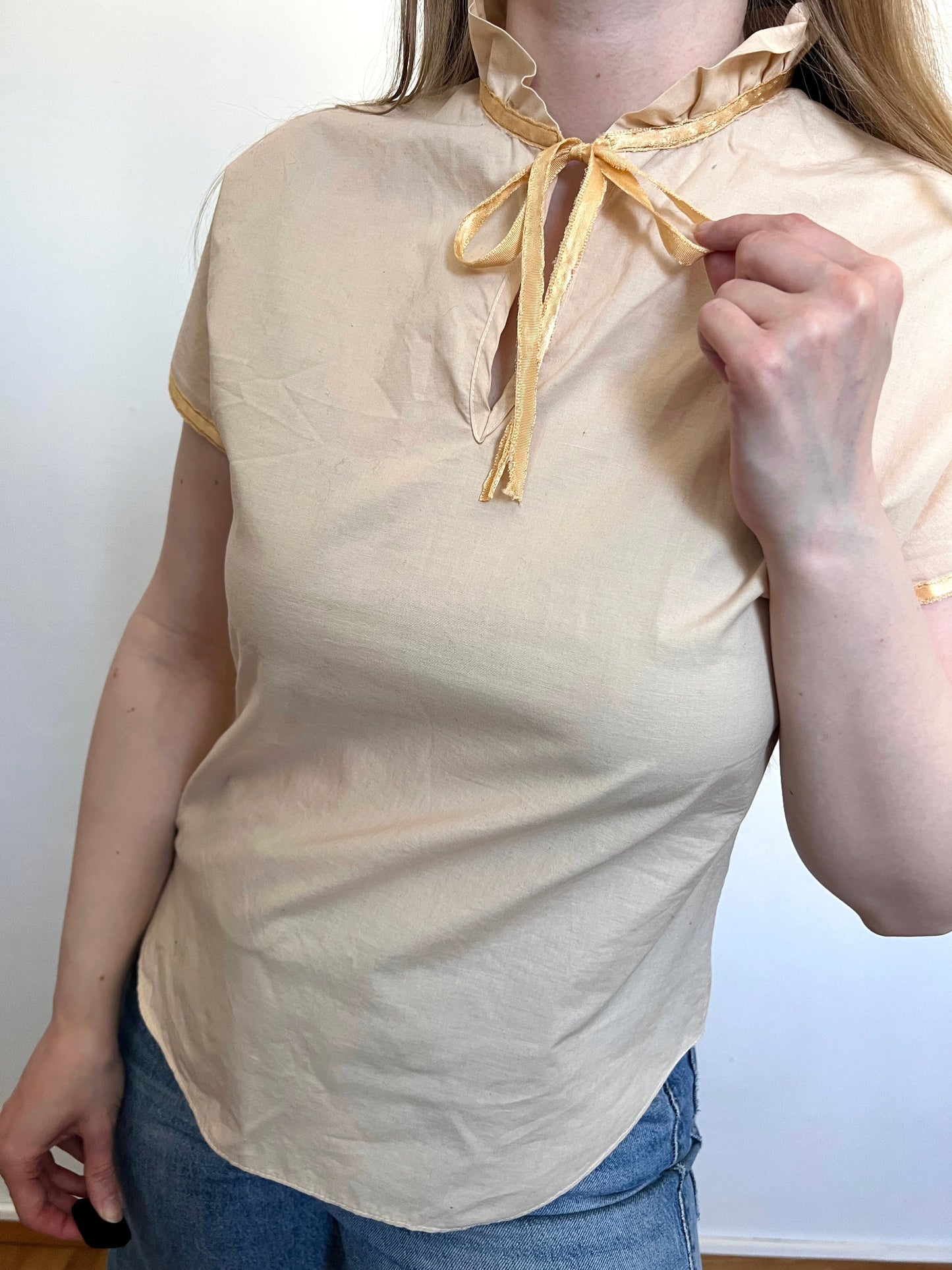 70s beige cotton t-shirt, Size S