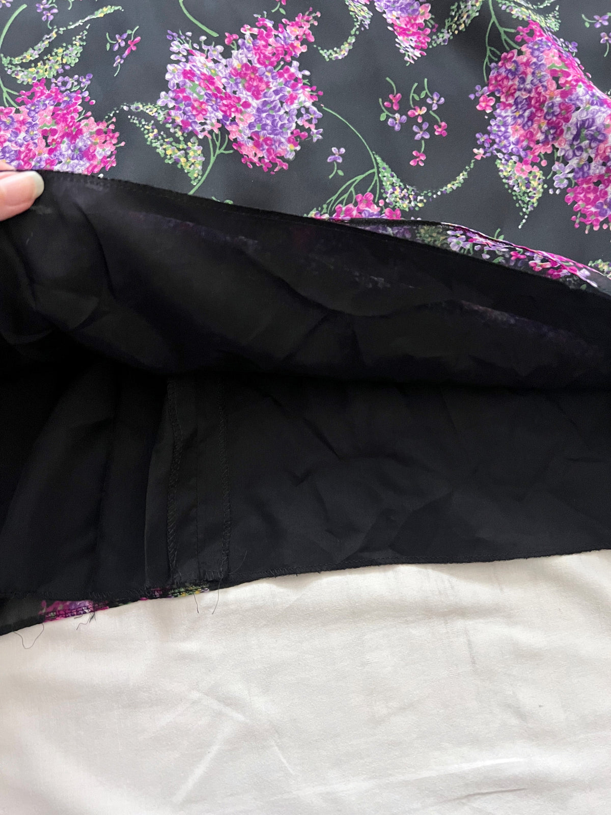 70s floral dramatic sleeves dress, Size XS