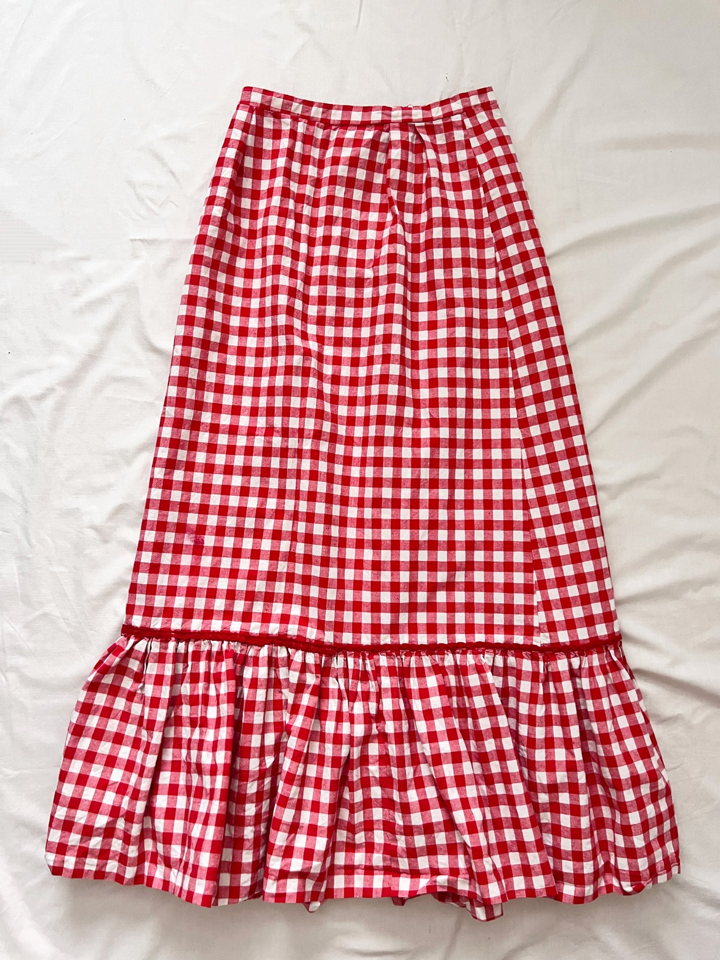 70s gingham open back halter neck and skirt set, Size S