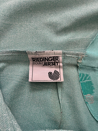 70s turquoise sleevless dress, Size L