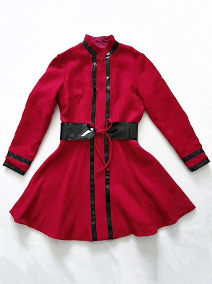 60s red space age mini dress, Size XS