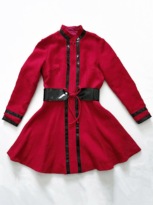 60s red space age mini dress, Size XS