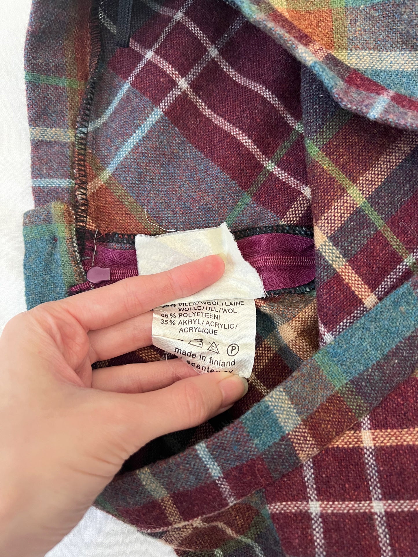 70s plaid skirt, Size S