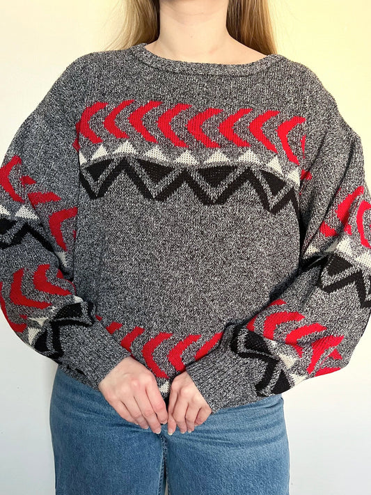 80s gray sweater, Size XL