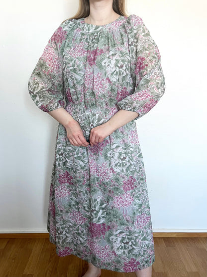 70s floral dress, Size M