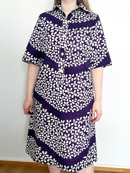 Purple and white flower dress, Size L-XL