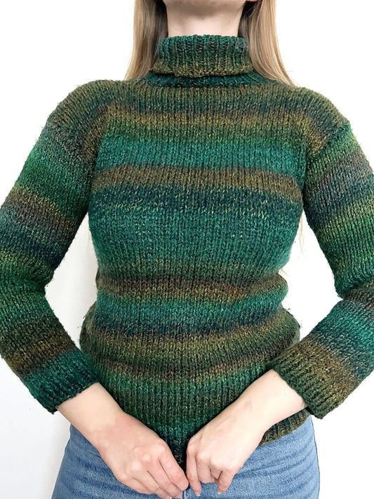 Green turtleneck sweater, Size S