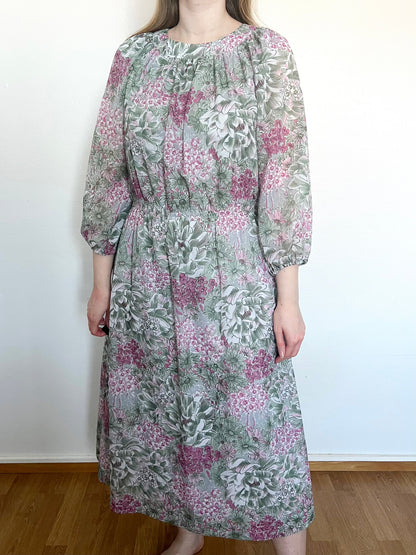 70s floral dress, Size M