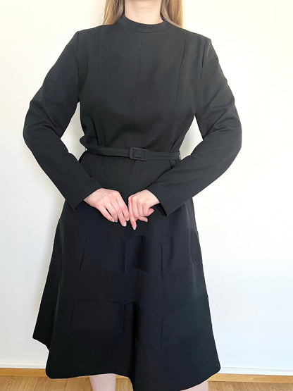 Black scalloped pattern dress, Size L