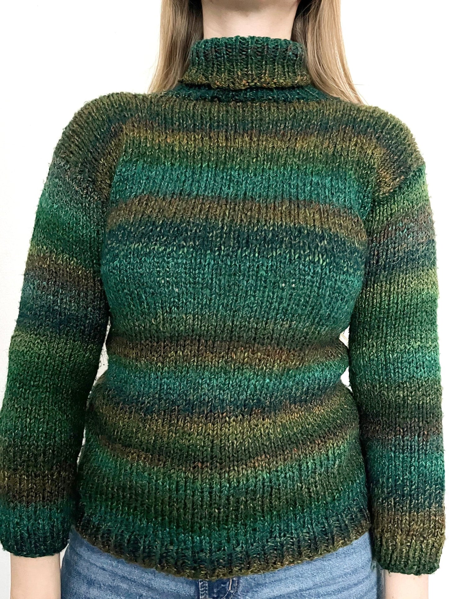 Green turtleneck sweater, Size S