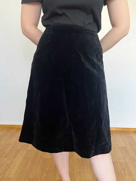 A vintage 70s velvet skirt