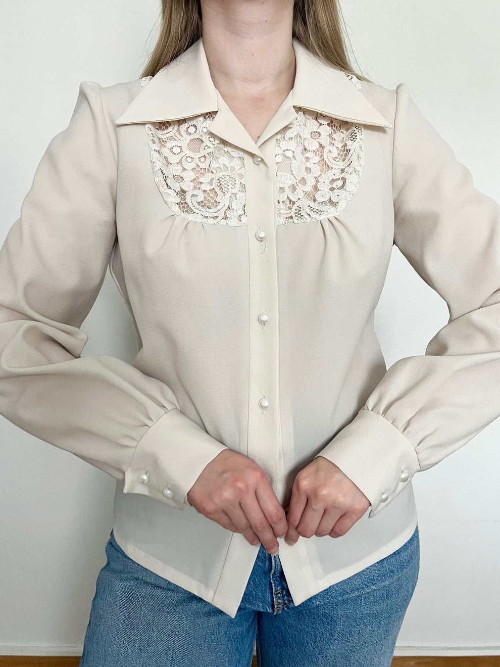 BYIC - Ellinoric Lace Shirt - vw Vintage White