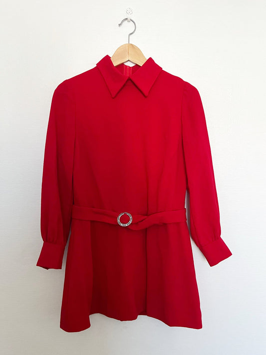 60s red mini dress, Size XS