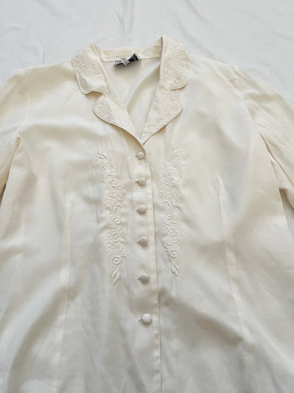 White shirt with embroidery details, Size S-M