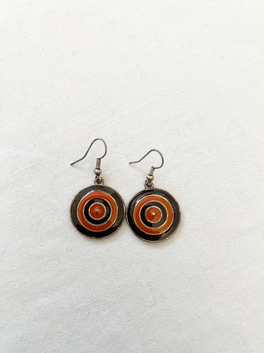 70s brown and orange earrings