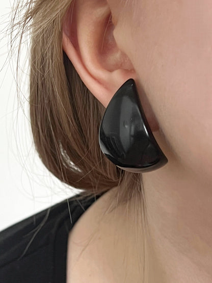 Black chunky earrings