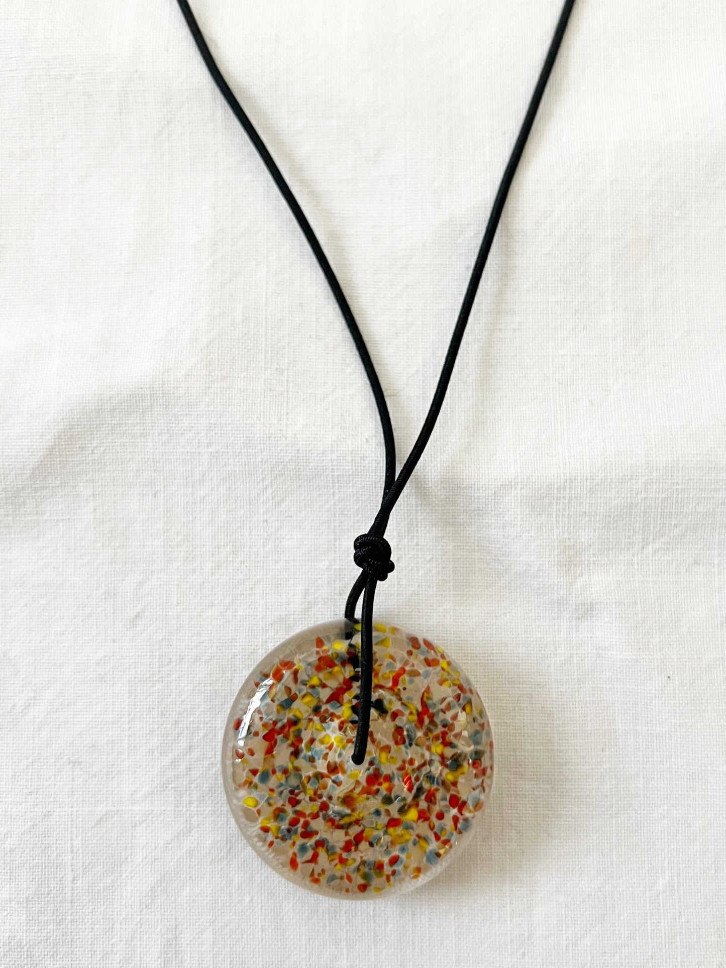 Multicolored glass stone necklace