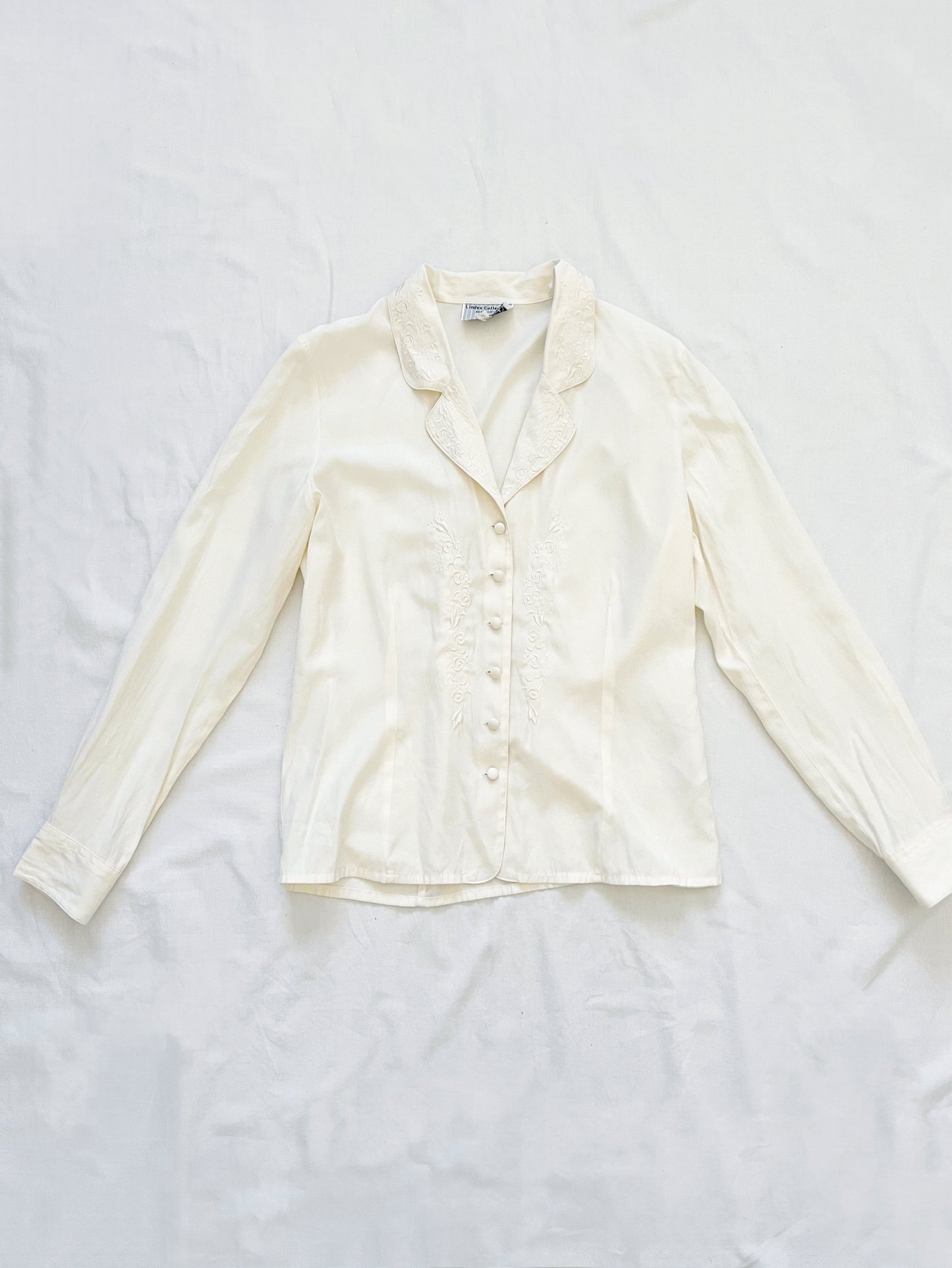 White shirt with embroidery details, Size S-M