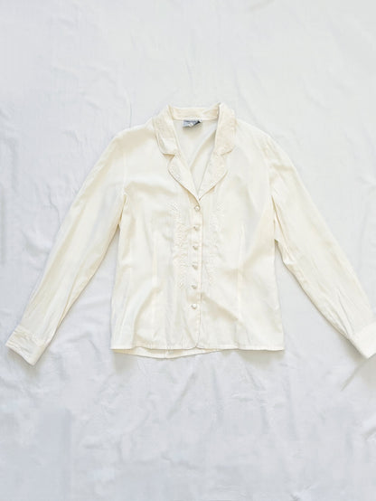 White shirt with embroidery details, Size S-M