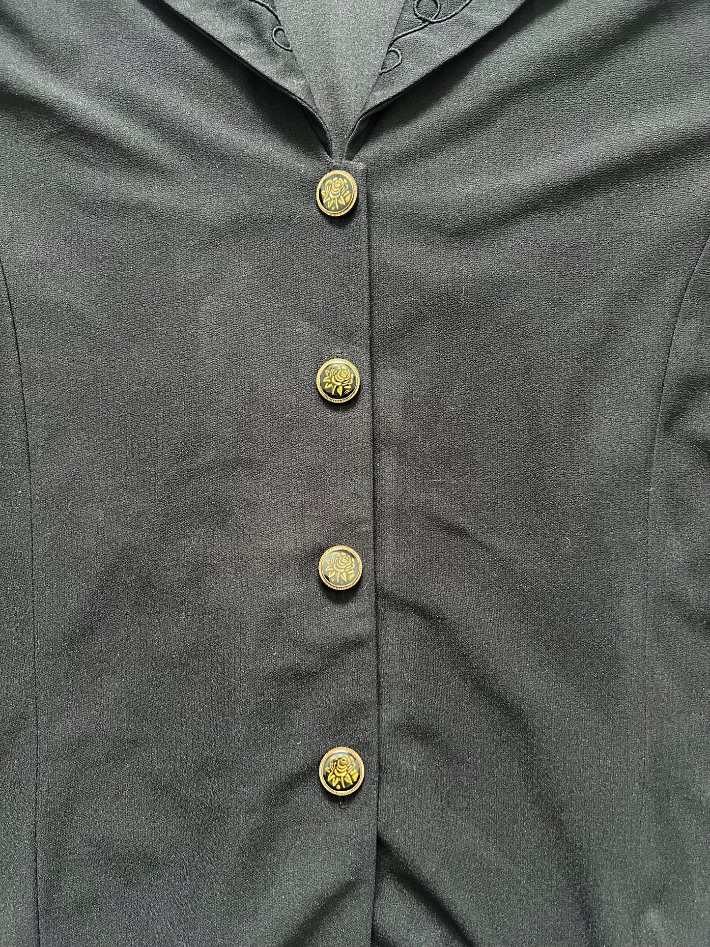 Black rose button shirt, size XL