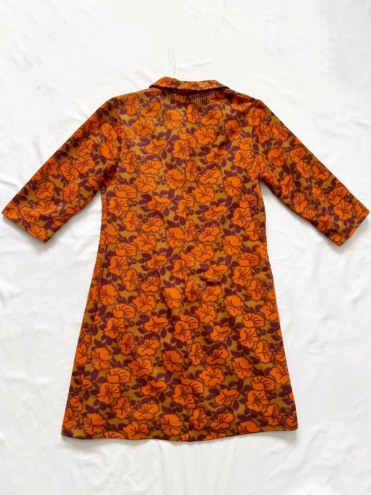 Orange flower dress, Size M-L