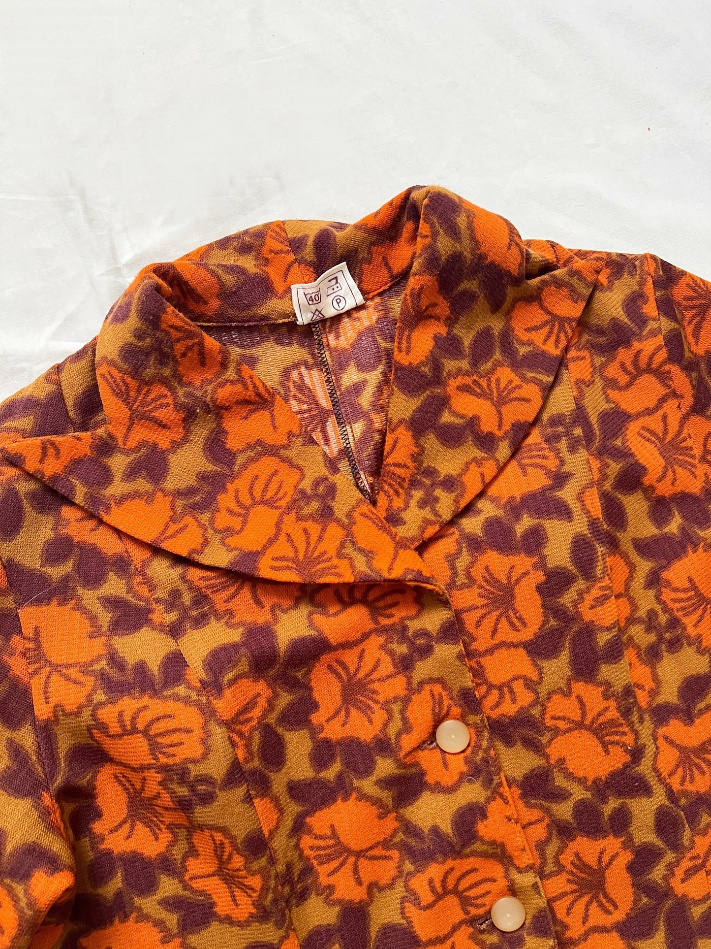 Orange flower dress, Size M-L