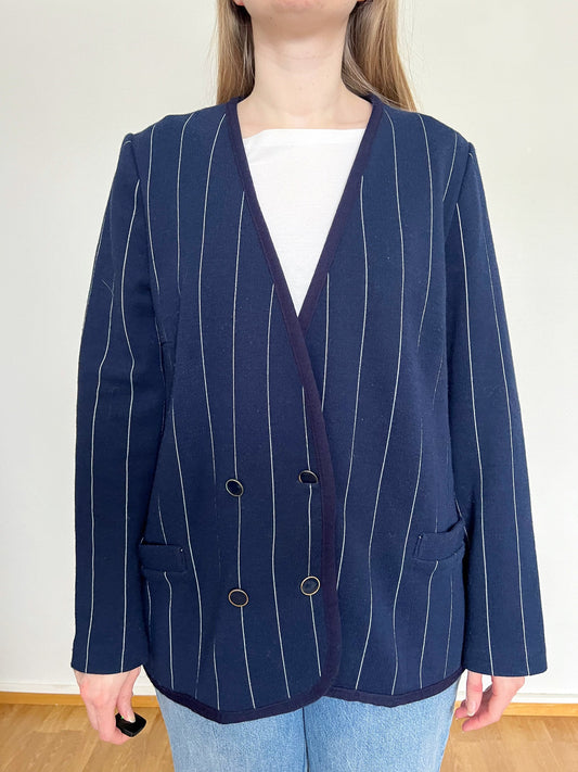 Blue and white striped suit, Size L-XL