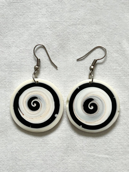 Black and white earrings